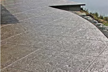 Concreto estampado terraza exterior textura roman slate