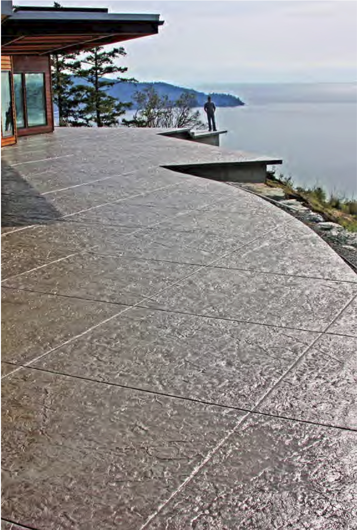 Concreto estampado terraza exterior textura roman slate