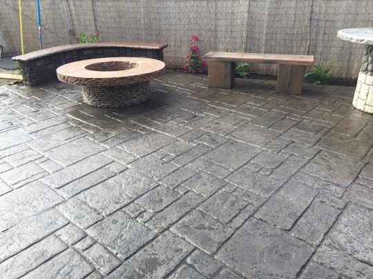 Concreto estampado terraza  molde ashlar english